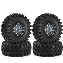 4 Stück 136 mm 1,9 Zoll Metall Beadlock-Felgen Gummireifensatz für 1/8 1/10 RC Crawler Car TRX4 D90 D110 Axial SCX10 D