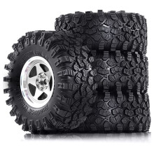 4pc 136mm Metal 2.2in Beadlock Wheel Rim Tire 1/8 1/10 RC Crawler Car Axial SCX10 Wraith RR10 Capra for TRX4 C
