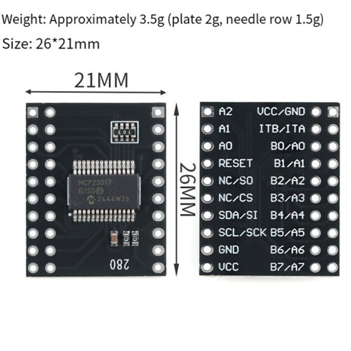 5 Modules D'Interface Série MCP23017 Bidirectionnels 16 Bits avec Extension D'E/S I2C (Port Série I2C Vers E/S) 1