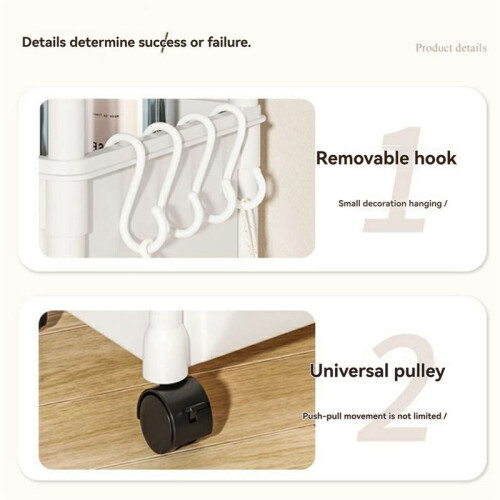 4-Layer Household Snacks Storage Bookshelf, Trolley Storage Rack, Storage Rack Kitchen Fruit and Vegetable Basket 1