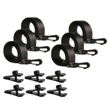 Pool Solar Cover Reel Straps,18 Pcs Including 6 Snap-Lock Solar Cover Clips,6 Pcs 3 Times Denser Nylon Solar Cover Strap