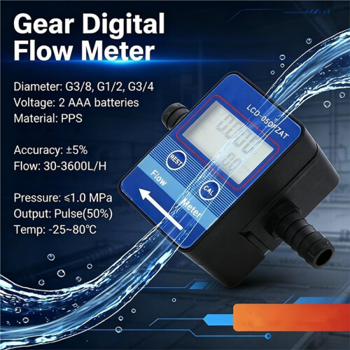 Gear Digital Flow Meter Positive Displacement Liquid Flow Gauge High Precision Digital Flow Measurement Device 1