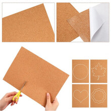 Lot de 16 Panneaux en Liège Autocollants, Épaisseur 1 mm, 30 X 21 cm, pour Décoration Murale et .
