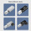 Metal USB Type C To Square Plug Adapter Electric-straight head 6
