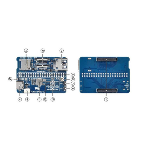 Waveshare 2 Pezzi per Raspberry Pi CM5  Base IO Board CM5  Base Board per Raspberry Pi Compute Module 5 Lite / EMMC 1