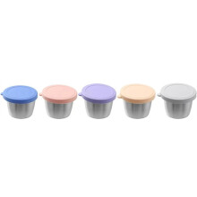 6er-Pack Salatdressingbehälter Aus Edelstahl (Je 70 Ml) mit Deckel, Saucenbehälter mit Auslaufsicheren Deckeln
