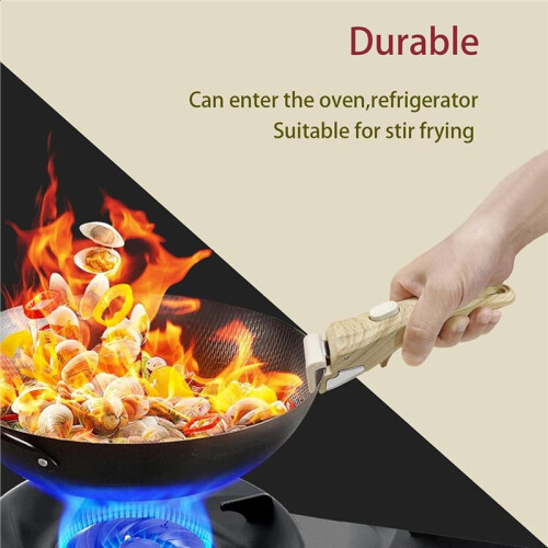 Removable Handle Wood-Like, Universal Pan Handle, Replacement Handles for Pots and Pans, Fits All Cookware