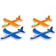 Avião com Luz LED de 4 Pacotes 48 CM Avião de Espuma de Lançamento Esporte Ao Ar Livre no Quintal Festa de Aniversário para Crianças Presentes