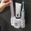 Toothbrush Holder Wall-Mounted with Double Slots, Toothpaste Dispenser and Squeezer Set,Bathroom Organizer Accessories A 4