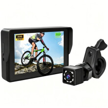 Specchietto Retrovisore per Bicicletta 1080P, Telecamera Posteriore per Bicicletta con Schermo da 5" e Visione Notturna, Telecamera da Manubrio per