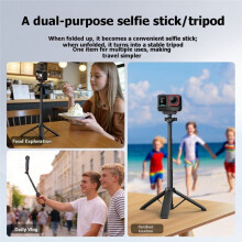 Tripé para Câmera para Ace Pro / Ace / X5 com Cabeça Esférica de Liberação Rápida, Bastão de Selfie e Suporte Portátil para Fotografia.