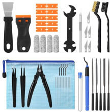 48PCS 3D Printer Tools Kit for 3D Printing Removing, Cleaning & Finishing with Deburring Tool, Files & More