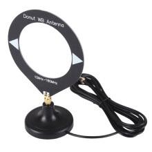 Antena Receptora de Banda Larga Tipo Donut Atualizada, 10kHz-180MHz, com Cabo de Extensão de Base SMA para Rádios Walkie-Talkie SDR