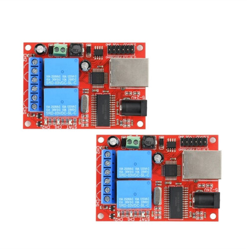 2-Channel Ethernet Relay  5-24V Cloud Control Network  Controller Module for  Home Industrial Automation