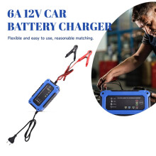 Intelligentes Batteriereparatur-Ladegerät 6A 12V für Auto- und Motorradbatterien, Bleiakku, EU-Stecker