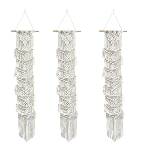 3X  Cap Hanger-Boho Macrame Cap Holder Wall Hat Organizer for Baseball Cap Holder over Door,Hat Rack B