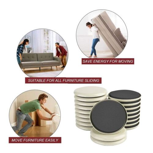 Pattini per Mobili su Moquette, 20 Pezzi, Cuscinetti Resistenti da 3 1/2", per Mobili su Moquette, Pattini per Spostare Mobili 2