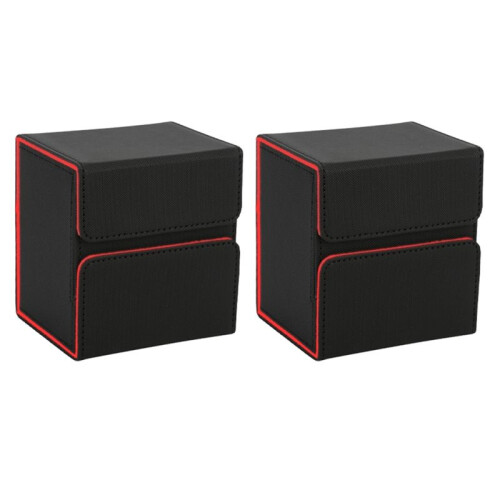 Tabletop Game Portable Storage Box, Card Protector, Large Capacity Storage Box Black and Red