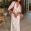 Women'S Short Sleeve Center Ruched Printed Dress White M 3
