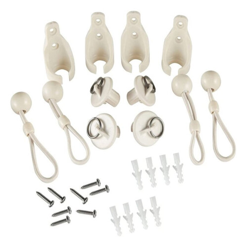 4pcs Replacement Part Roller Shade Hardware Bungee Kit and End Cap Tie Downs for Coolaroo Outdoor Roller Shade