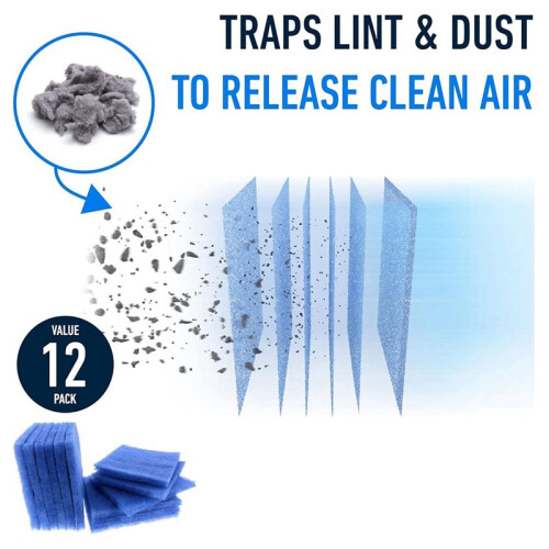 12 Pack Dryer Filter Replacement for Indoor Dryer Vent Dryer Vent Filter Dryer Lint Filter Replacement Dryer Filter