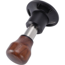 58.5mm Coffee Tamper, Spring Loaded Stainless Steel Coffee Press Tamper, Walnut Handle with Even Extraction