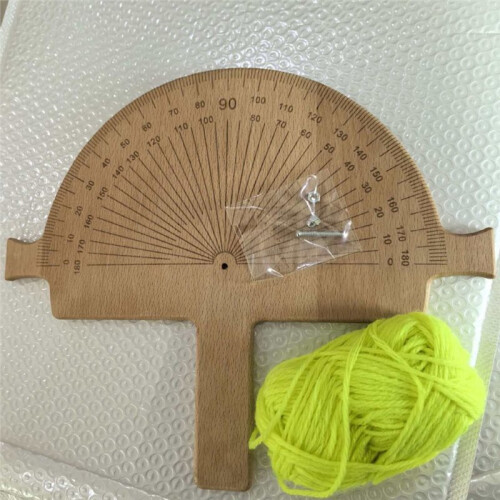 Angle Finder - Handcrafted Beech Wood Degree Tool, Enhanced Readability for Welders Carpentry DIY Projects W/50m Rope 2