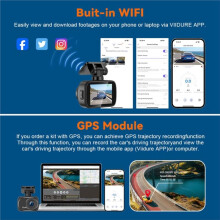 Car Dash Cam 4K UHD Recording Car Camera DVR Night Vision Video Recorder Dual Lens 4K Rear View Camera