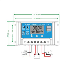 20A Solar Charge Controller with LCD