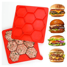 Silikon-Hamburgerpresse mit 8 Mulden, Antihaftbeschichtet, Ideal zum Einfrieren, Grillen und für die Zubereitung Von Mahlzeiten