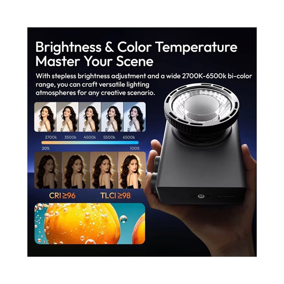 C01 100W Cob Portable Fill Video With Condenser Lens 2700K-6500K Cooling Fan Continuous Led Studio Cob Light 6033327655985