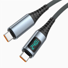 240W Type C to Type C Fast Charging Cable PD3.1 Digital Display USB C Data Cord for 15 16 Laptop