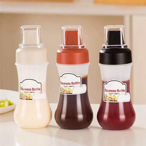 Black Ketchup Squeeze Bottle Salad Container with Leak-Proof Cap Portable Sauce Storage Boxes 1