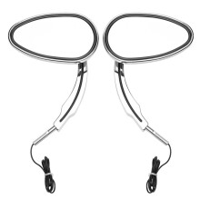 Espelhos Retrovisores Laterais com Luzes de Sinalização LED Âmbar para Motocicletas para Davidson Road King Dyna