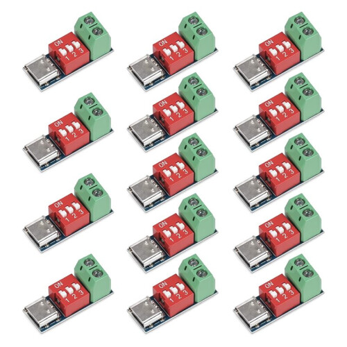 PD Trigger Board Module for USB-C PD/QC, Fast Charging USB Type-C to 5-20V, 100W Power Delivery 14PCS