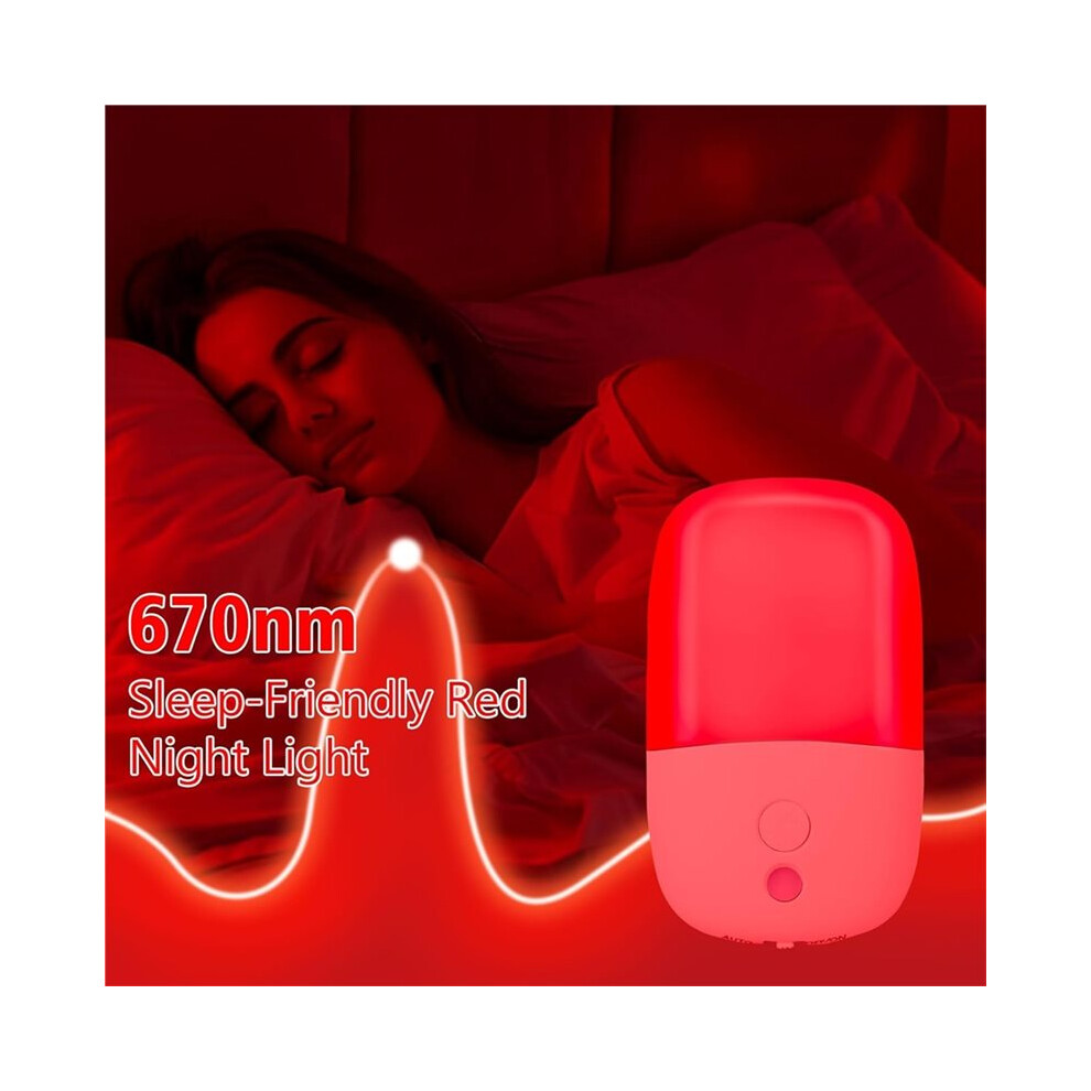 Red/Light 3Pack 670Nm Night For Sleep, With Dusk To Dawn Sensor, Led Night Plug Into Wall Eu Plug