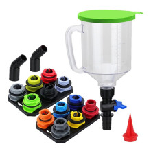 18 Pack No Spill Engine Oil Funnel Kit,1.5L Automotive Oil Funnel Set,2 Magnetic Adapter Organizer Boards 12 Adapters