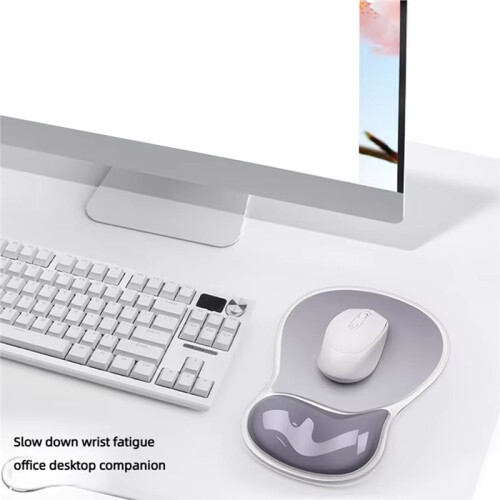 Mousepad Antiderrapante com Apoio para o Pulso, Ergonômico e Transparente, em Silicone. 1