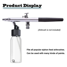 10pcs Airbrush Siphon Feed Jar, 30CC Plastic Bottles with Dual-Action Lid Adapter and Caps Airbrush Accessories