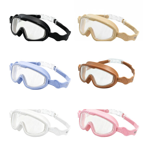 Schwimmbrille mit großem Rahmen, klare Sicht,-Rosa 1