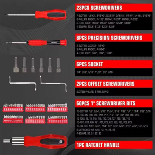100Pcs Magnetic Screwdriver Set Tools for Professional Use with Storage Rack 2
