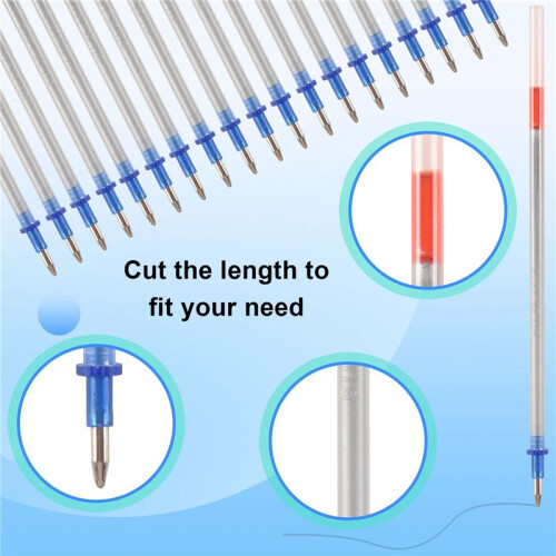 20 Pcs 0.7mm Tip Gel Silver Tone Ink Pen Refill Replacement 1