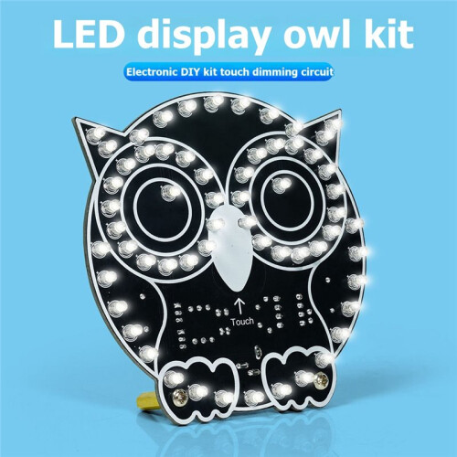 DIY Touch Control Owl LED Light Electronic Practice Kit with 4 Lighting Modes DIY Night Light Soldering Learning Kit 2
