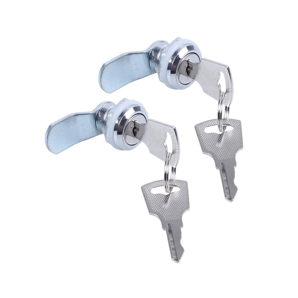 2X Useful Cam Locks For Lockers,Cabinet Mailbox,Drawers, Cupboards + Keys 6031409422203