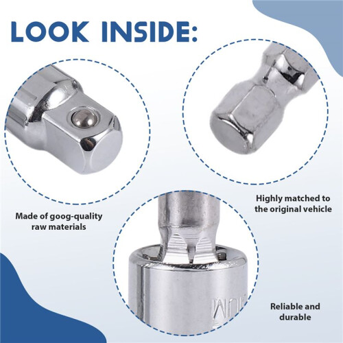 3 Pack Impact Grade Socket Adapter 360-Degree Universal Joint Swivel Socket Set, Socket to Drill Adapter 2