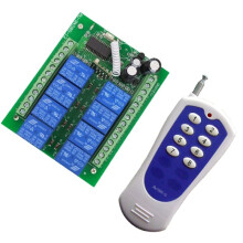 Émetteur Radio RF et Récepteur 433 MHz avec Télécommande Sans Fil 8 Canaux 12 V CC, Interrupteur à LED, Sortie Relais