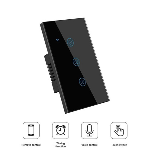 Tuya WiFi US   Stair Switches Touch Sensor LED Lights Interruptor 2way Control   3 Gang US Plug 2