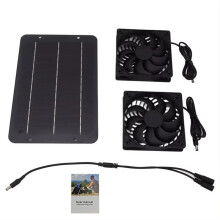 Kit de Ventilateur Solaire Double 10 W à Économie D'Énergie 12 V avec Câble de Connexion pour Serre, Maison et Animaux de Compagnie