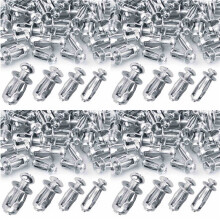 160Pcs Expansion Screw Petal Nut, M 4 M5 M6 M8 Jack Nuts, Petal Shape Metal Nut for Hollow Wall Iron Skin Plasterboard