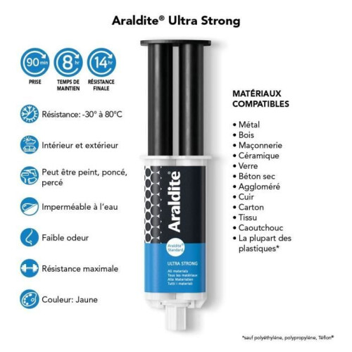 Two-component epoxy adhesive - ARALDITE - Standard - 24 ml - Long setting time - High strength 2